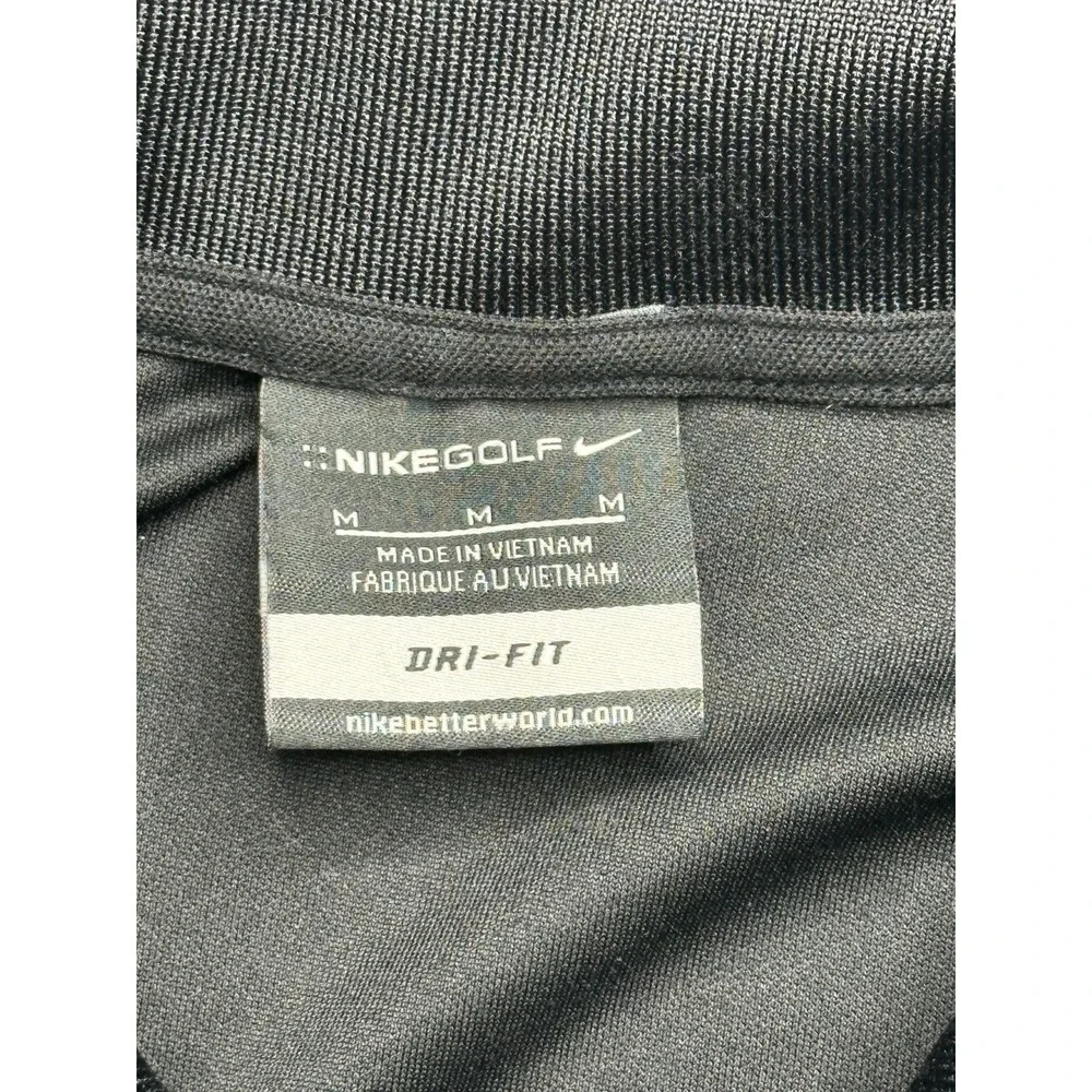 Nike Polo Shirt Mens M Black Dri-FIT DAS Quality In The Repair Golf 363807-010